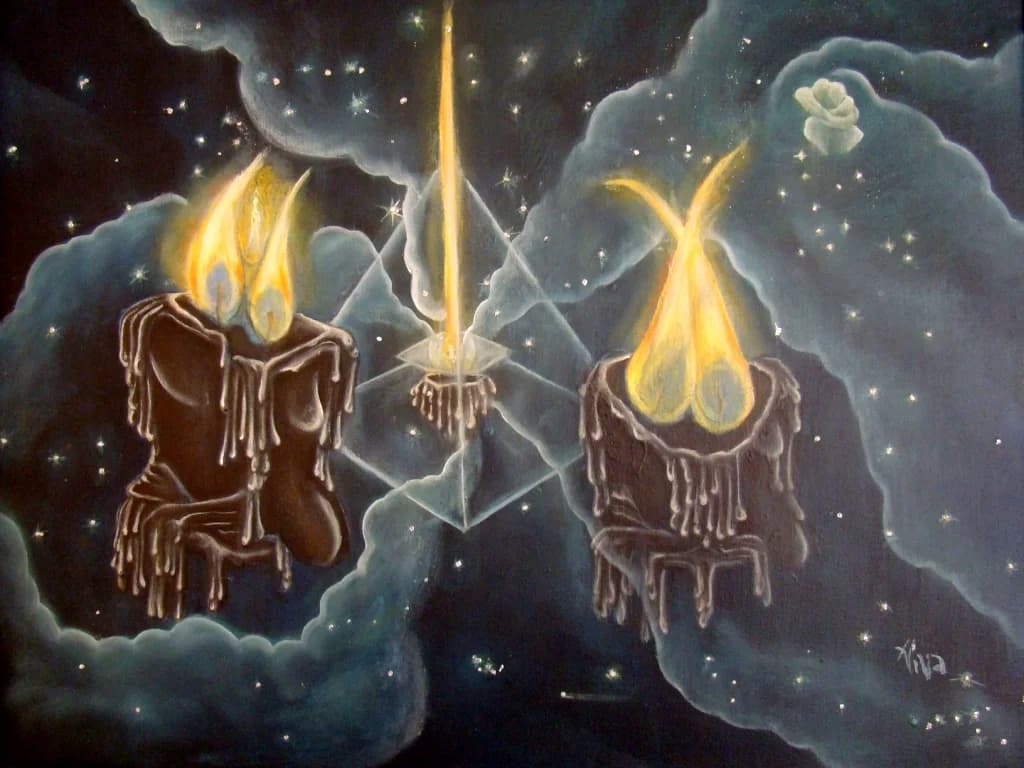 Amor Astral — painting by Ximena Xaguar