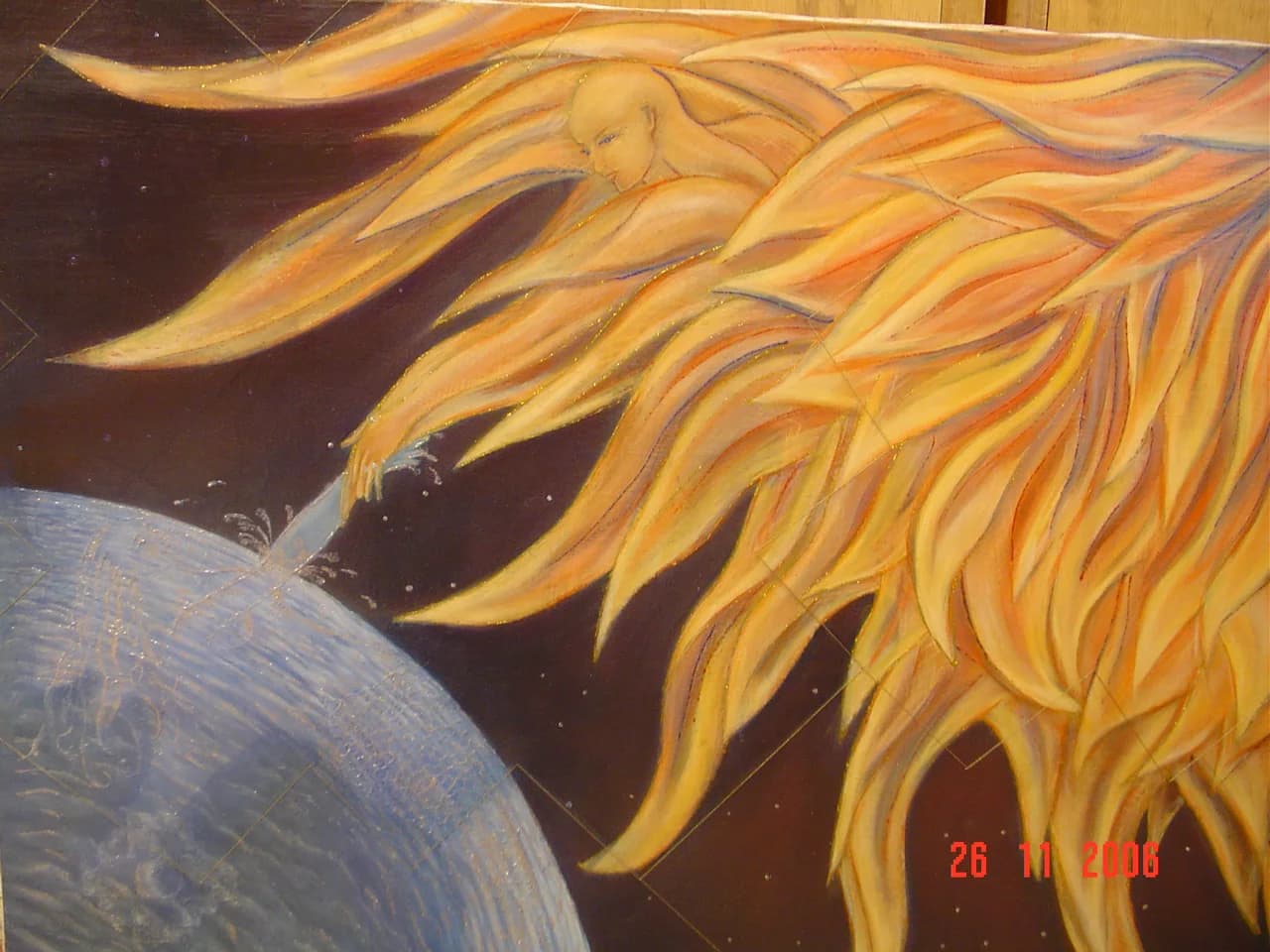 Detail — Fire — painting by Ximena Xaguar